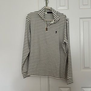 Large polo striped quarter zip